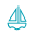 Icon de bateau bleue
